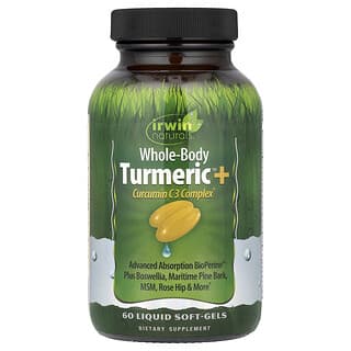 Irwin Naturals, Whole-Body Turmeric + Curcumin C3 Complex, 60 Liquid Soft-Gels