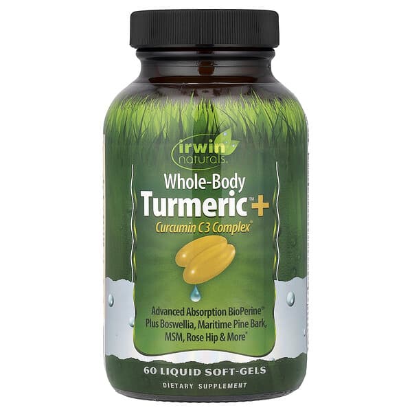 Irwin Naturals, Whole-Body Turmeric™ + Curcumin C3 Complex, 60 Liquid Soft-Gels — product photo 1