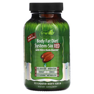 Irwin Naturals, Body Fat Diet, System-Six Red, 72 capsule molli liquide