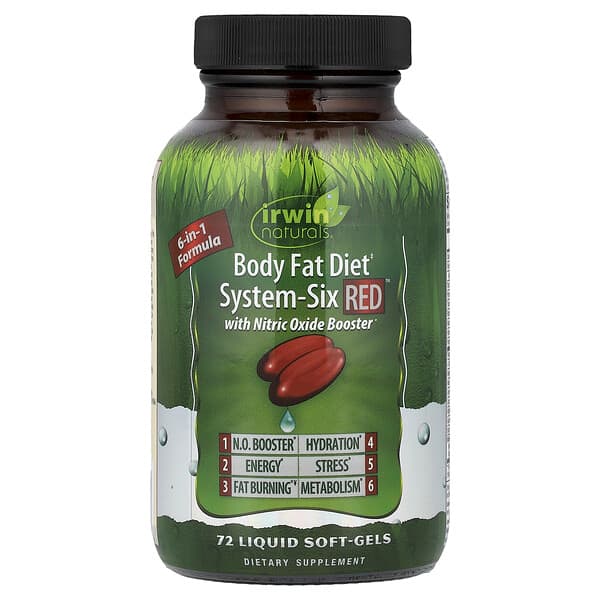 Body Fat Diet, System-Six Red™, 72 Liquid Soft-Gels
