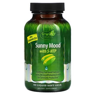Irwin Naturals, 含 5-HTP 的 Sunny Mood，加上維生素 D3，80 粒液體軟凝膠
