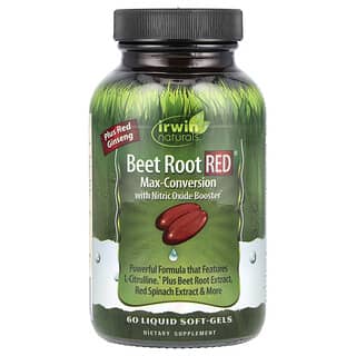 Irwin Naturals, Beet Root RED®, Max-Conversion with Nitric Oxide Booster, 60 Liquid Soft-Gels