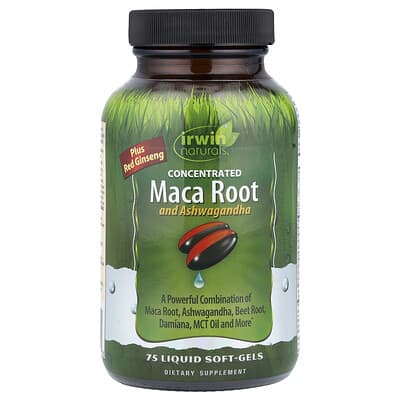 Irwin Naturals, Maca Root & Ashwagandha Concentrate, 75 Liquid Softgels