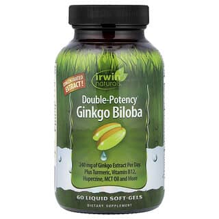 Irwin Naturals, Ginkgo Biloba, Dubbelpotent, 60 flytande mjukgelkapslar