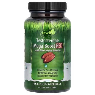 Irwin Naturals, Testosterone Mega-Boost RED, 액상 소프트젤 68정