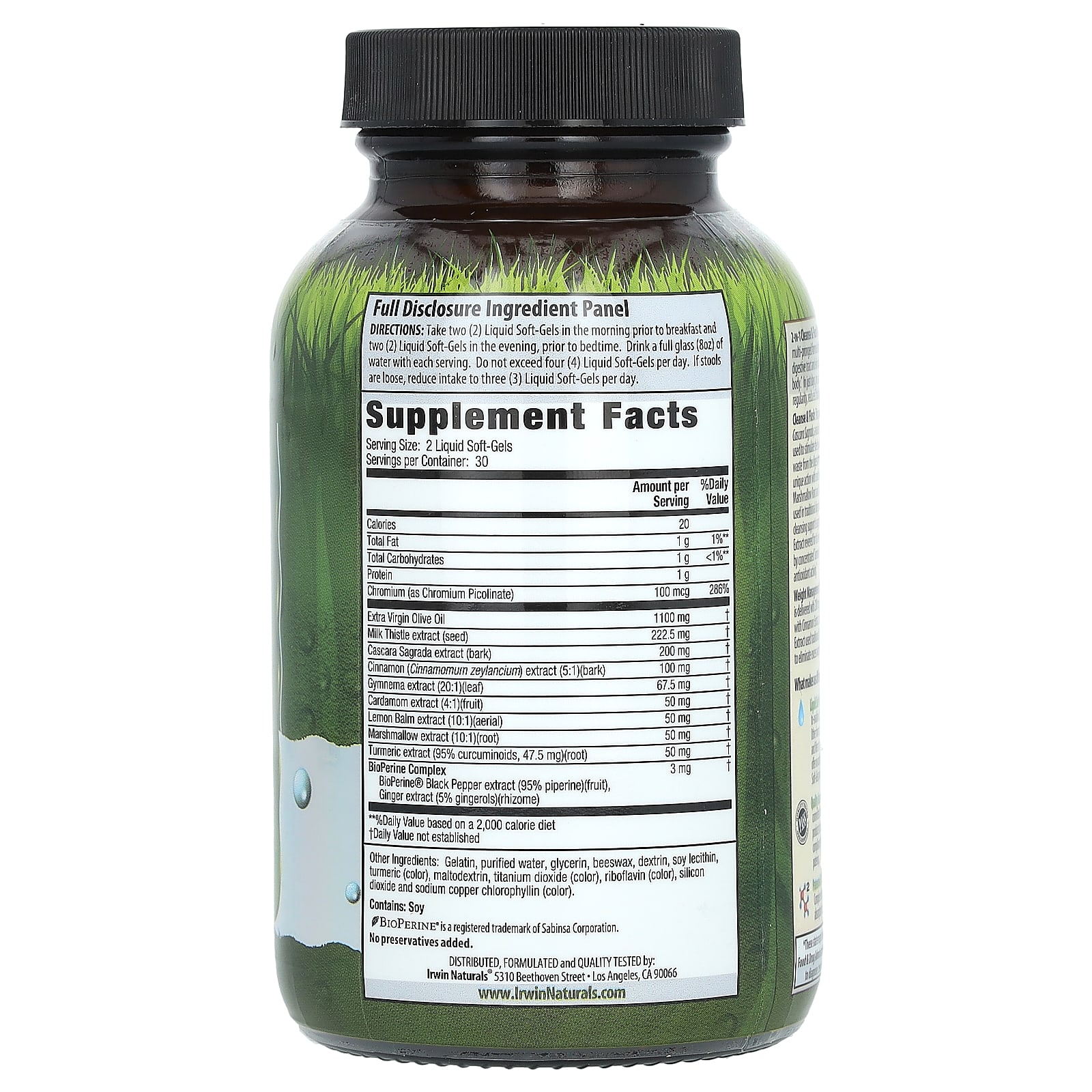 Irwin Naturals, 2In1 Cleanse & Flush Weight Loss Support, 60 Liquid