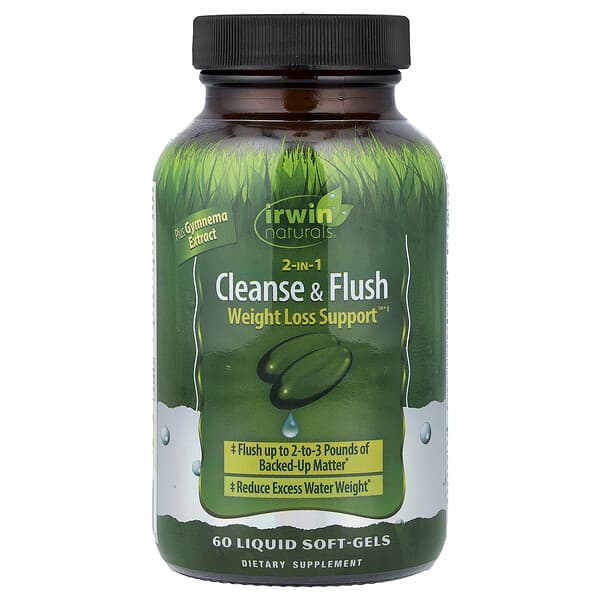 Irwin Naturals, 2-In-1 Cleanse & Flush Weight Loss Support™, 60 Liquid Soft-Gels — product photo 1