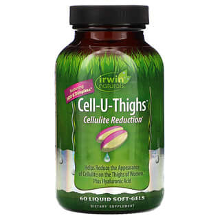 Irwin Naturals, Cell-U-Thighs, уменьшение проявлений целлюлита, 60 мягких таблеток с жидкостью