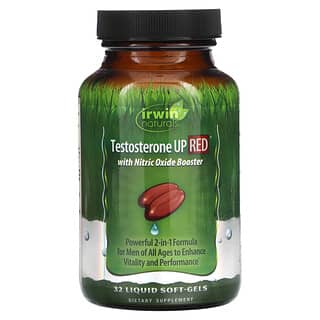 Irwin Naturals, Testosterone UP Red с бустером оксида азота, 32 жидкие капсулы