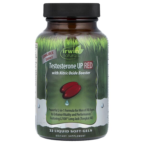 Irwin Naturals, Testosterone UP Red® with Nitric Oxide Booster, 32 Liquid Soft-Gels — product photo 1