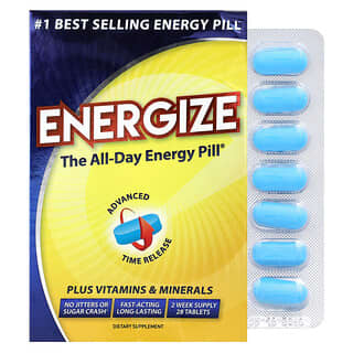 Isatori, Energize, таблетка для повышения энергии на весь день, 28 таблеток
