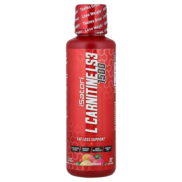 Isatori, L-Carnitine LS3 1500, Pink Lemonade, 16 fl oz (480 ml) — product photo 1