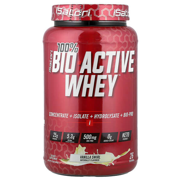 Isatori, 100% Bio-Active Whey™, Vanilla Swirl, 1.9 lbs (864 g) — product photo 1