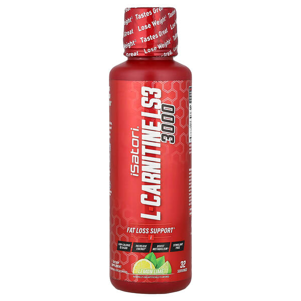 Isatori, L-Carnitine LS3 3000, Lemon Lime, 3,000 mg, 16 fl oz (480 ml) — product photo 1