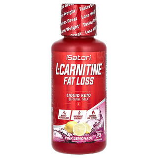 Isatori, L-карнитин, жидкая смесь для кетодиеты, розовый лимонад, 360 мл (12 жидк. унций)