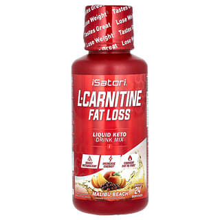 Isatori, L-Carnitine, Liquid Keto Drink Mix, flüssige Keto-Trinkmischung mit L-Carnitin, Malibu Beach, 360 ml (12 fl. oz.)