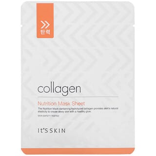 It's Skin, Collagène, Masque de beauté nutritionnel en feuille, 1 feuille, 17 g