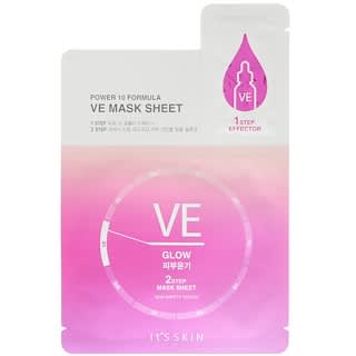 It's Skin, Power 10 Formula, VE Mask Sheet, Glow, ２ml + 22 ml (1 Sheet)