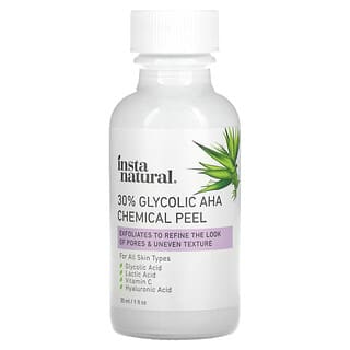 InstaNatural, 30% Glycolic AHA Chemical Peel, 1 fl oz (30 ml)
