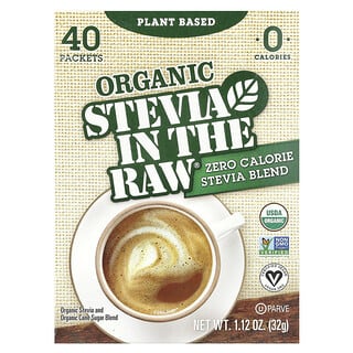 In the Raw, Stevia cruda orgánica, Mezcla de estevia con cero calorías, 40 sobres, 32 g (1,12 oz)