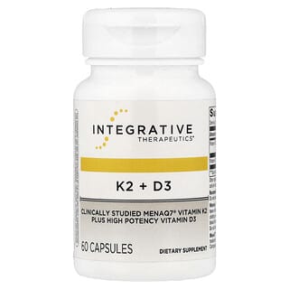 Integrative Therapeutics, Vitaminas K2 MK-2 y D3, 60 cápsulas