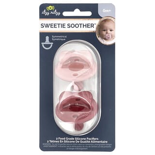 itzy ritzy, Chupeta Sweetie, Chupeta de Silicone de Qualidade Alimentar, Mais de 0 Meses, Arco, 2 Chupetas