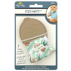 itzy ritzy, Itzy Mitt（イッツィーミット）、食品グレードのシリコン製歯固め、生後3か月以上、ナマケモノ、歯固め1個