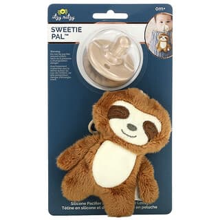 itzy ritzy, Sweetie Pal, силиконовая соска и плюшевая пустышка Lovey, для детей от 0 месяцев, Sloth, набор из 2 предметов