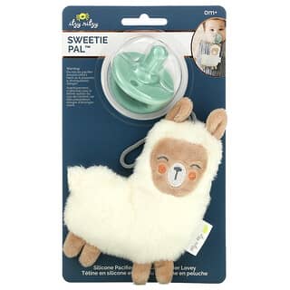 itzy ritzy, Sweetie Pal, Silicone Pacifier and Plush Pacifier Lovey, 0+ Months, Llama, 2 Piece Set