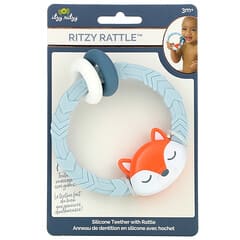 itzy ritzy, Ritzy Rattle, Silicone Teether with Rattle, 3+ Months, Fox, 1 Teether