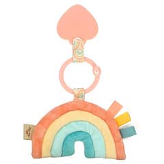 itzy ritzy, Itzy Pal, Plush Pal with Silicone Teether,  0+ Months, Macy The Rainbow, 1 Teether