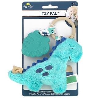 itzy ritzy, Itzy Pal, Plush Pal with Silicone Teether, 0+ Months, James The Dinosaur, 1 Teether