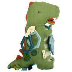 itzy ritzy, Link & Love, Peluche d'activité avec anneau de dentition, 0 mois et plus, Dino, 1 anneau de dentition