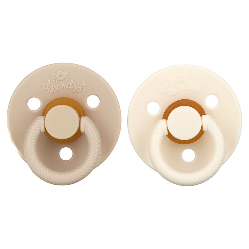 Itzy Ritzy Soother Natural Rubber Pacifier - 0-6M | Apricot & Terracotta