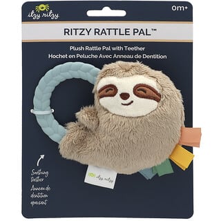 itzy ritzy, Ritzy Rattle Pal, Plush Rattle Pal with Teether, 0m+, Sloth, 1 Toy