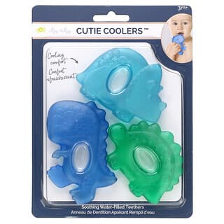 itzy ritzy, Cutie Coolers, Soothing Water-Filled Teethers, 3 Months+, Dino, 3 Count