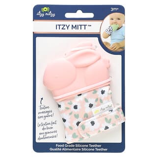 itzy ritzy, Itzy Mitt, Food Grade Silicone Teether, 3 Months+, Bunny, 1 Count