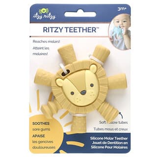itzy ritzy, Ritzy Teether, Silicone Molar Teether, 3 Months+, Lion, 1 Count