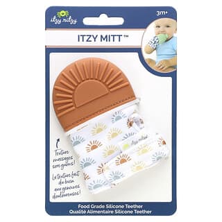 itzy ritzy, Itzy Mitt, Food Grade Silicone Teether, 3+ Months, Sun, 1 Teether