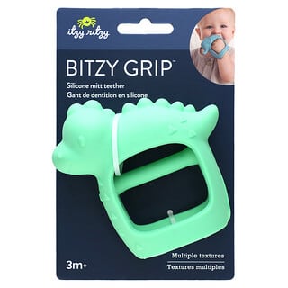 itzy ritzy, Bitzy Grip, Silicone Mitt Teether, 3 Months+, Dino, 1 Count