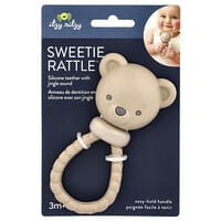 itzy ritzy, Sweetie Rattle™, Silicone Teether with Jingle Sound, 3 Months+, Bear, 1 Count