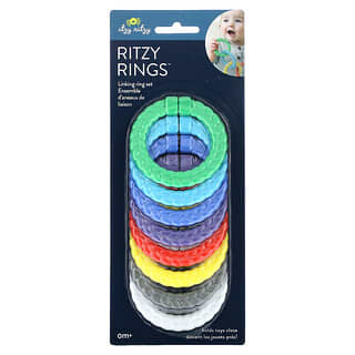 itzy ritzy, Ritzy Rings, Brights, 0 Months+, Assorted Colors, 8 Rings