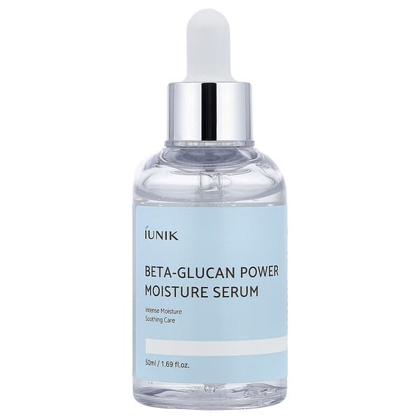 iUNIK, Beta-Glucan Power Moisture Serum, feuchtigkeitsspendendes Serum mit Beta-Glucan-Power, für trockene und empfindliche Haut, 50 ml (1,69 fl. oz.)