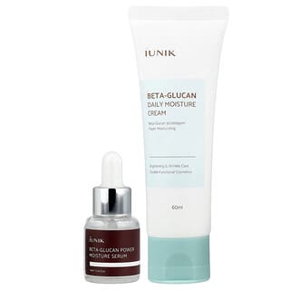 iUNIK, Kit de soin pour la peau, Édition bêta-glucane, Crème et mini-sérum, Kit de 2 produits