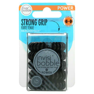 Invisibobble, Power, Strong Grip Hair Ring, True Black, 5 Pack