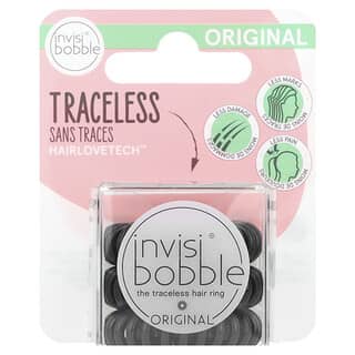 Invisibobble, Anneau pour cheveux original et sans trace, True Black, lot de 3