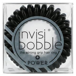 Invisibobble, Power, Strong Grip Hair Ring, True Black, 3 Pack