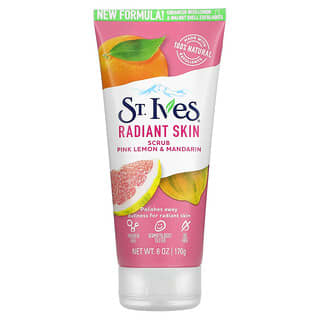 St. Ives, Radiant Skin, 핑크 레몬 & 만다린 오렌지 스크럽, 170g(6oz)
