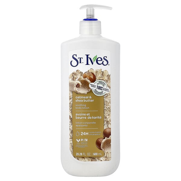 St. Ives, 수딩 바디 로션, 오트밀 & 시어버터, 600ml(20.28fl oz)