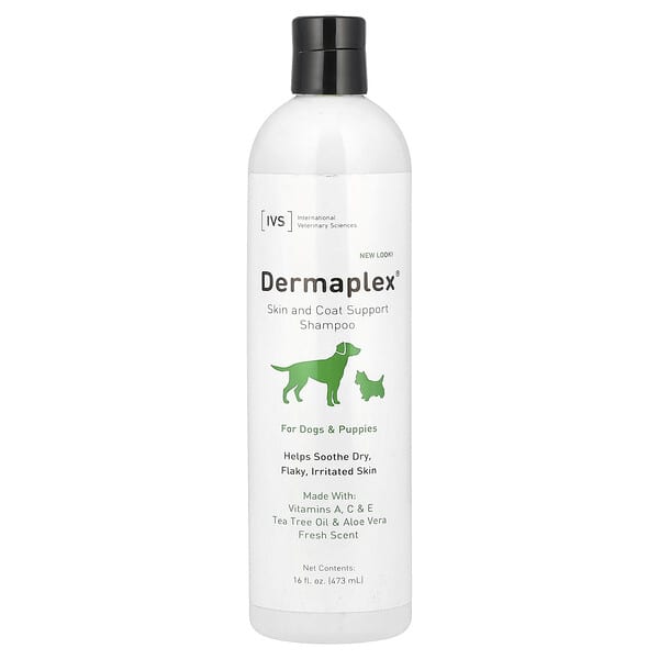 International Veterinary Sciences, Dermaplex®, Skin and Coat Support Shampoo, For Dogs &amp; Puppies, Fresh, 16 fl oz ( 473 ml)